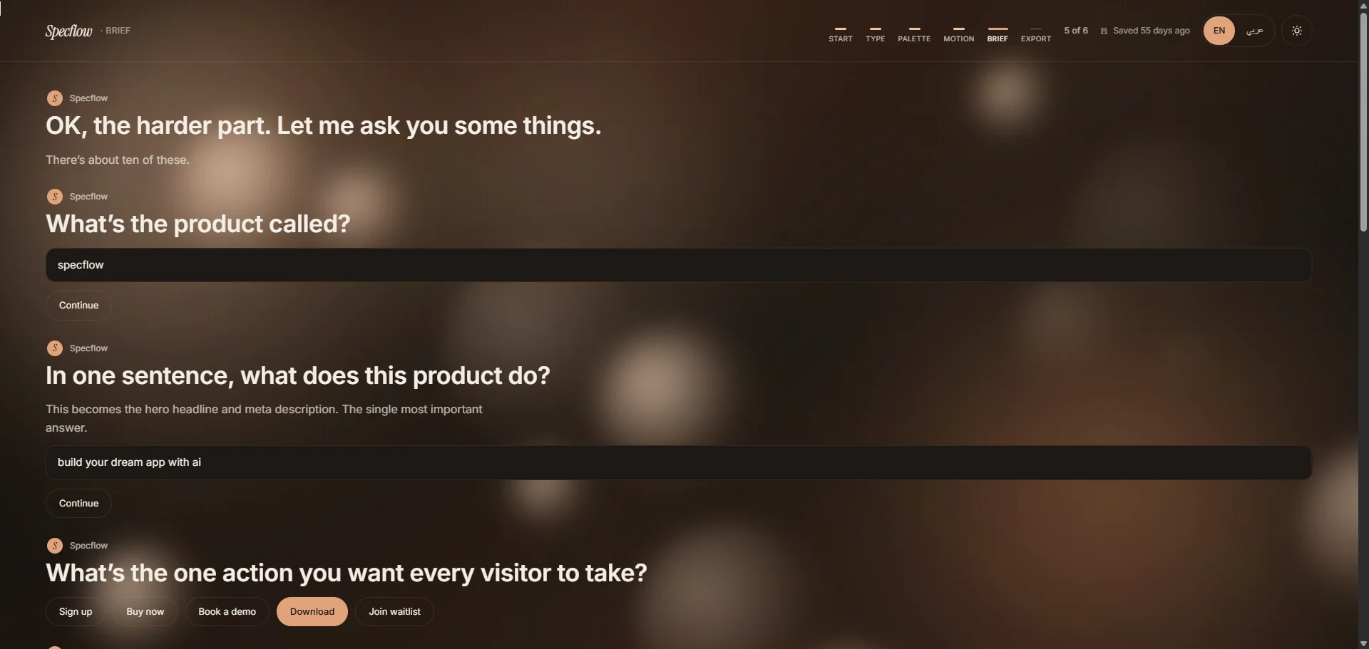 The interview that produces the brief